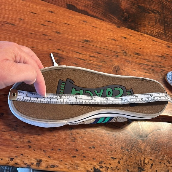 Coach Folly Sneakers Brown with green and blue stripe Size 7.5 - Picture 11 of 11